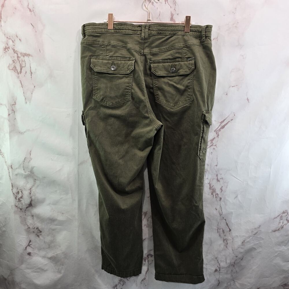 Kuhl Pants Womens 14 X 26 Crop Green Ripstop Straight Roll Up Kultivatr